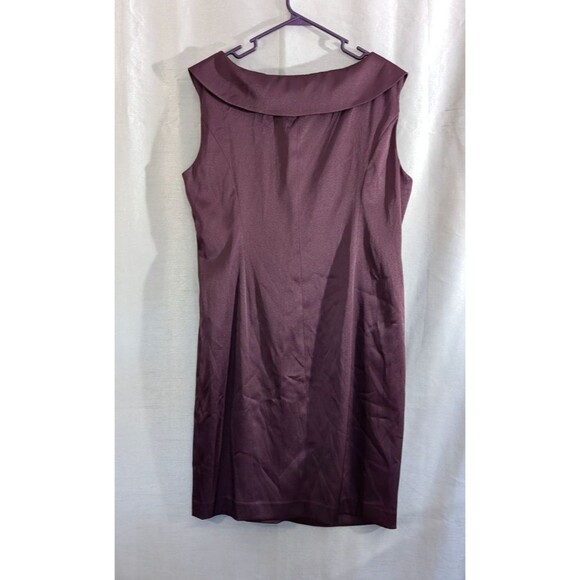 Evan Picone Dress Sz 16 Shawl Collar Red Wine Color Elegant Holiday Festive - Picture 2 of 16